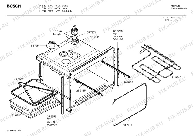 Схема №2 HEN215G с изображением Инструкция по эксплуатации для духового шкафа Bosch 00582968