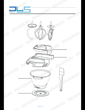 Взрыв-схема кухонного комбайна KENWOOD KVL8400S Kitchen Machine Titanium - XL - Схема узла 4