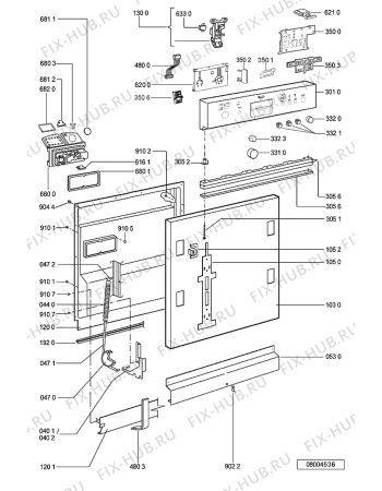 Взрыв-схема посудомоечной машины Whirlpool ADG 8983/1 IX - Схема узла