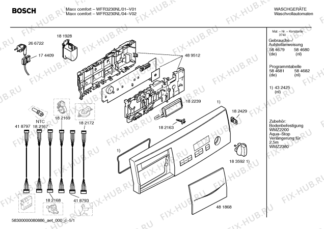 Схема №3 WFR3250NL Maxx Comfort WFR3250 с изображением Модуль управления для стиралки Bosch 00489512