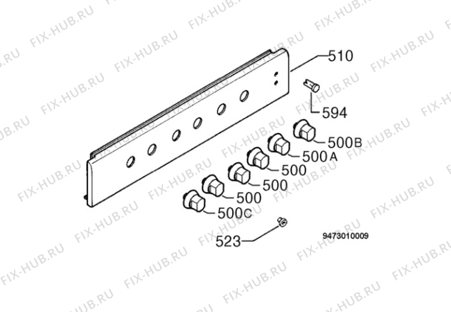 Взрыв-схема плиты (духовки) Electrolux EKC6724W - Схема узла Command panel 037