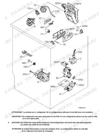 Схема №1 L12500VI с изображением Шланг для стиральной машины Aeg 1247342833