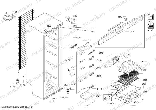 Схема №1 GS33NEW30 с изображением Поднос для холодильника Siemens 00750708