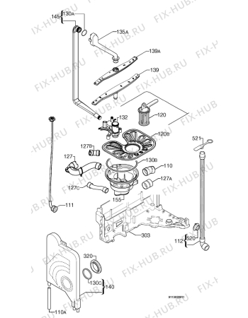 Взрыв-схема посудомоечной машины Electrolux ESF63021 - Схема узла Hydraulic System 272