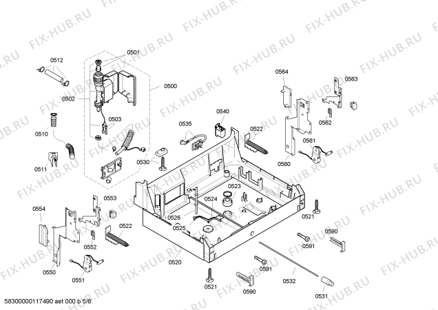 Взрыв-схема посудомоечной машины Bosch SGV58M03EU - Схема узла 05