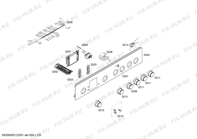 Схема №1 FRT4601EG с изображением Панель управления для духового шкафа Bosch 00669023