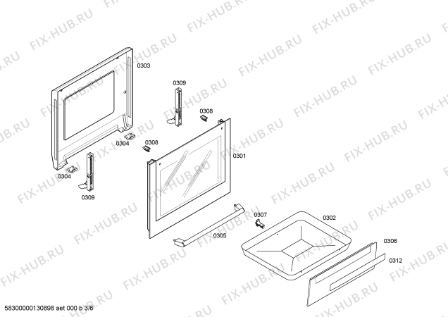 Схема №1 HSV744026N с изображением Столешница для электропечи Bosch 00247742