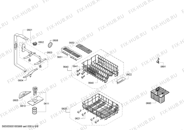 Взрыв-схема посудомоечной машины Bosch SPS40E52EU Serie 2 - Схема узла 06