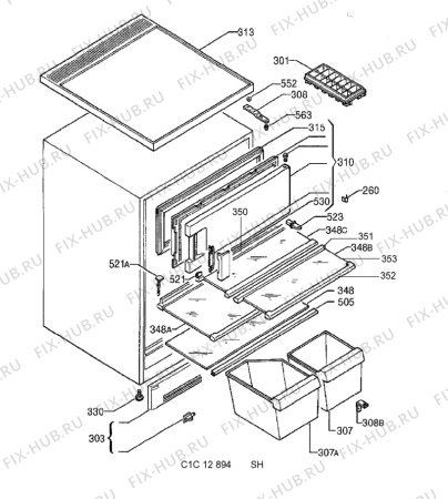 Схема №1 S1443-1TK с изображением Покрытие для холодильной камеры Aeg 2251617680