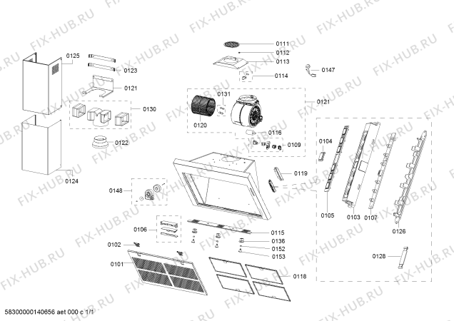 Схема №1 LC8K955 с изображением Защитный элемент для вытяжки Bosch 00609888