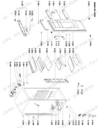 Схема №1 WME1663 DFC W с изображением Вноска для холодильной камеры Whirlpool 481010413967