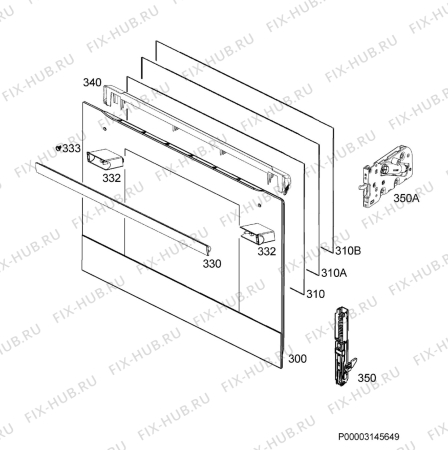 Взрыв-схема плиты (духовки) Electrolux EOB6840BAX - Схема узла Door