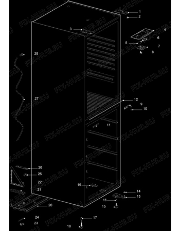 Взрыв-схема холодильника Electrolux ER7549B - Схема узла Cabinet + armatures