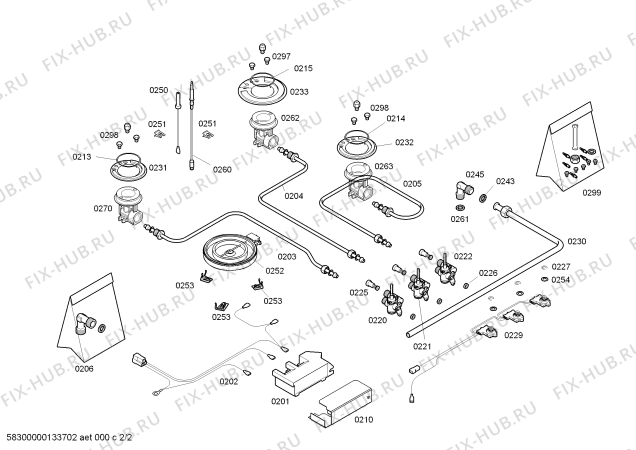 Взрыв-схема плиты (духовки) Bosch PRY626B90E ENC.PRY626B90E 3G+1E C60F IH5 BOSCH - Схема узла 02