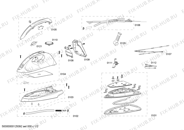 Схема №1 PL1380 PLATINIUM с изображением Ручка для утюга (парогенератора) Bosch 00644090