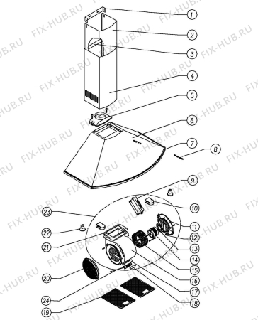 Схема №1 FUTURA90SS с изображением Запчасть для вентиляции DELONGHI DAU1570255