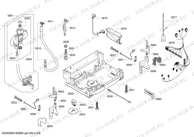 Взрыв-схема посудомоечной машины Siemens SN56U592EU - Схема узла 05