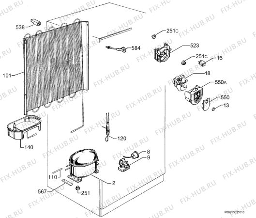 Взрыв-схема холодильника Electrolux ERD43391W8 - Схема узла Cooling system 017