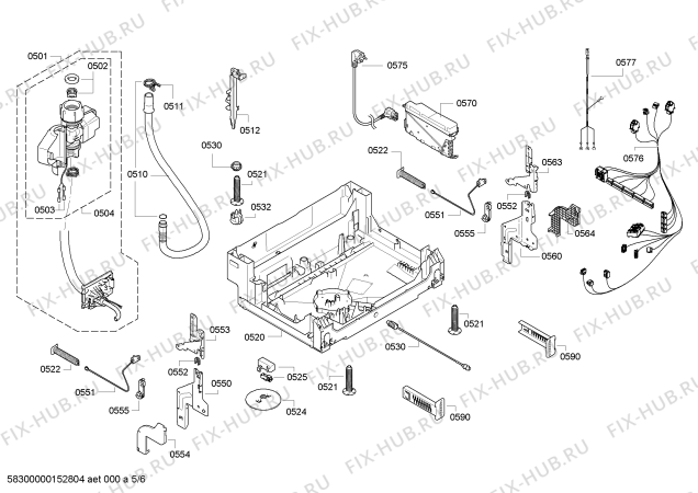 Взрыв-схема посудомоечной машины Siemens SN56N592EU - Схема узла 05
