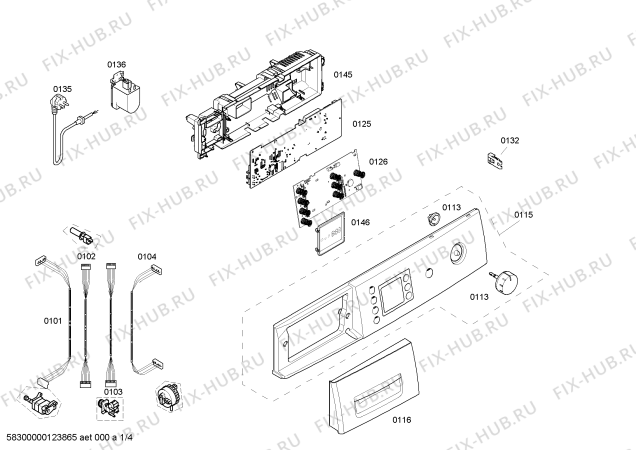 Схема №1 WAE32460NL с изображением Панель управления для стиральной машины Bosch 00667504