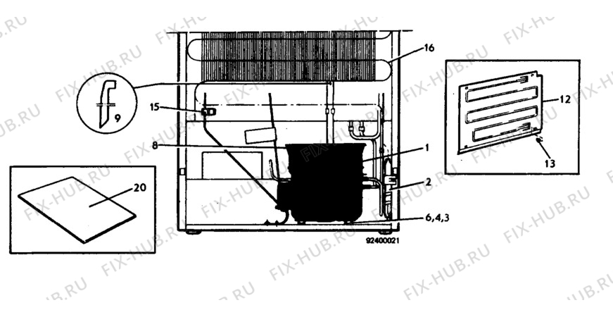 Взрыв-схема холодильника Elektro Helios FKS363 - Схема узла C10 Cold, users manual