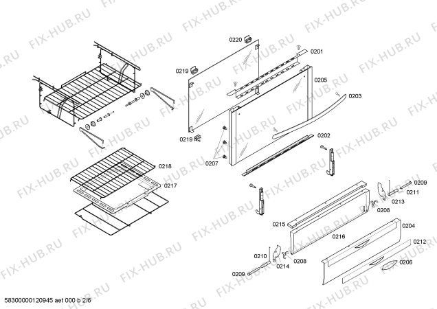 Взрыв-схема плиты (духовки) Bosch HSK66I83E9 P4 76 PS INOX GE 127V (CKD) - Схема узла 02