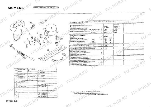 Взрыв-схема холодильника Siemens GS2302 - Схема узла 02