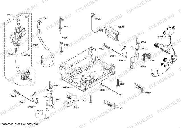 Взрыв-схема посудомоечной машины Bosch SBI65M55CH - Схема узла 05