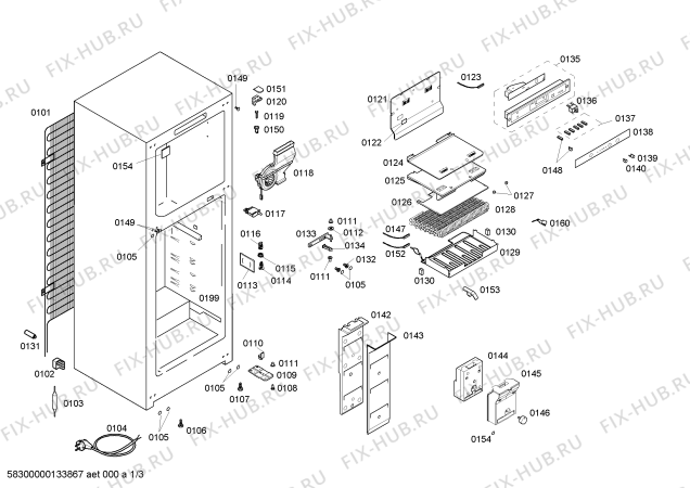 Схема №1 BD4363ANFM с изображением Вкладыш в панель для холодильной камеры Bosch 00676662
