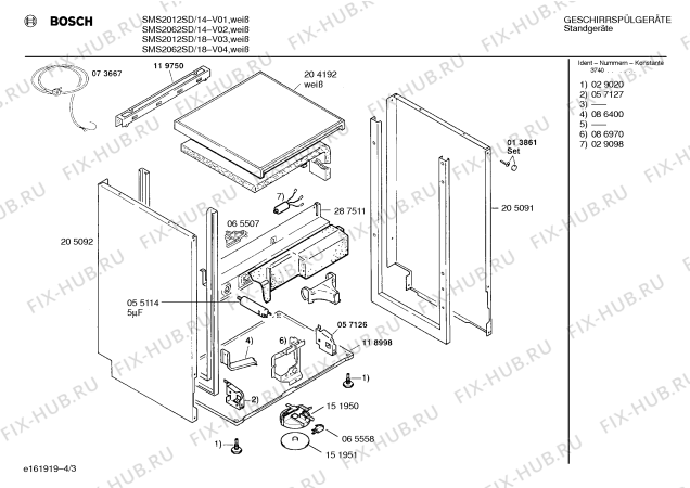 Схема №1 SMS2062SD с изображением Панель для посудомойки Bosch 00288041