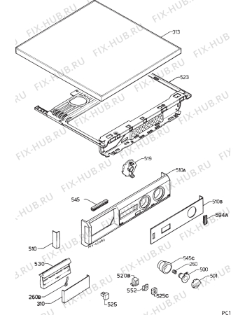 Взрыв-схема стиральной машины Zanussi FL1234 - Схема узла Command panel 037