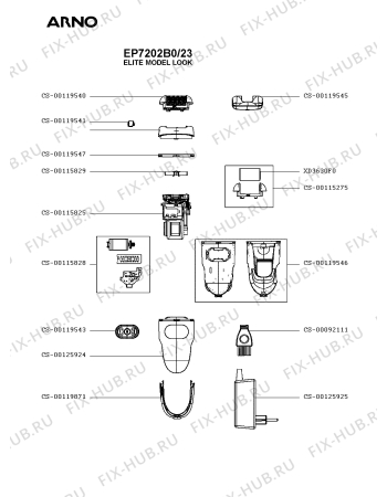 Схема №1 EP7212C0/23 с изображением Часть корпуса для бритвы (эпилятора) Rowenta CS-00119546