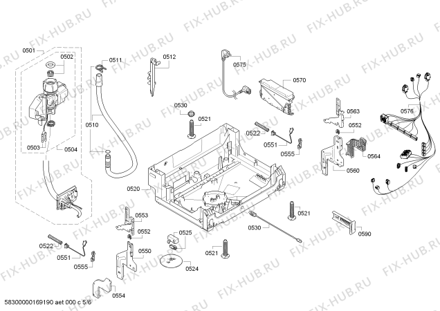 Взрыв-схема посудомоечной машины Bosch SMV40D20EU SilencePlus - Схема узла 05