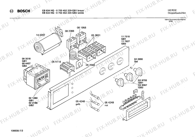 Взрыв-схема плиты (духовки) Bosch 0750452235 EB632HG - Схема узла 02