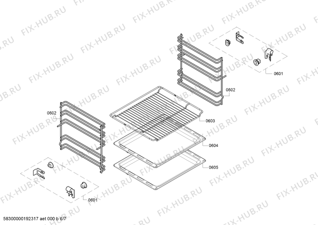 Взрыв-схема плиты (духовки) Bosch HGD745350Y - Схема узла 06