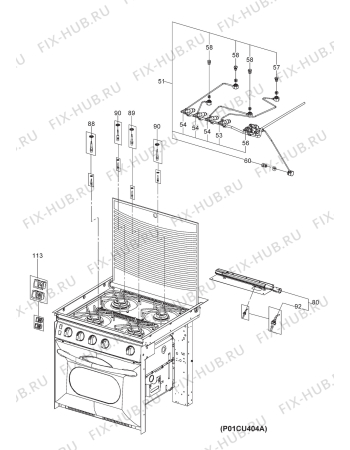 Взрыв-схема холодильника Dometic CU404 - Схема узла Armature/fitting