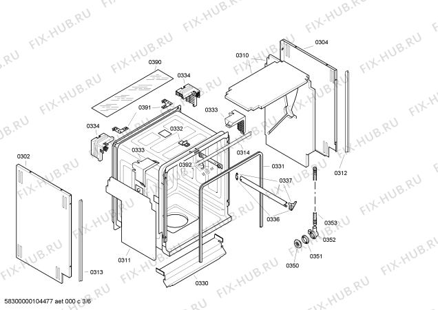 Взрыв-схема посудомоечной машины Bosch SGU84M02 Exclusiv - Схема узла 03