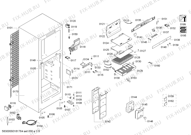 Схема №1 KDN42VI20 с изображением Дверь морозильной камеры для холодильника Bosch 00688678