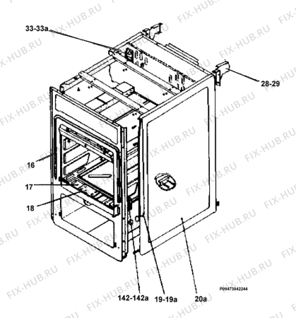 Взрыв-схема плиты (духовки) Electrolux EKG501102X - Схема узла Section 1