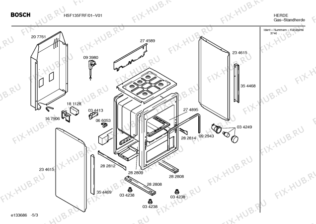Схема №1 HSF122CRF, HSF122CRF с изображением Решетка для духового шкафа Bosch 00359992