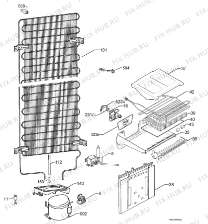 Взрыв-схема холодильника Aeg Electrolux S75340KG9 - Схема узла Cooling system 017