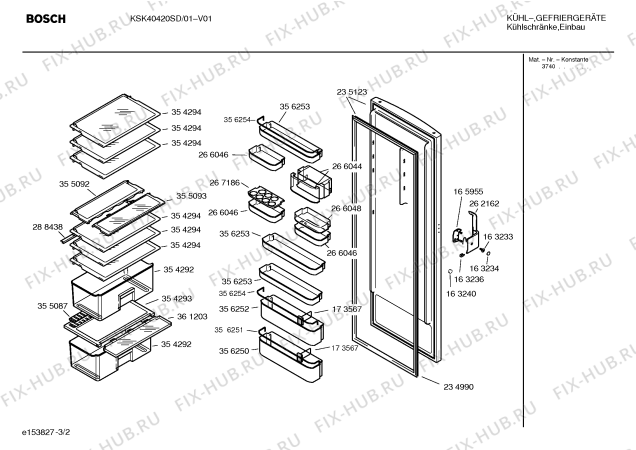 Взрыв-схема холодильника Bosch KSK40420 - Схема узла 02