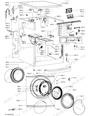 Схема №1 WAE 77480 с изображением Блок управления для стиралки Whirlpool 481010522194