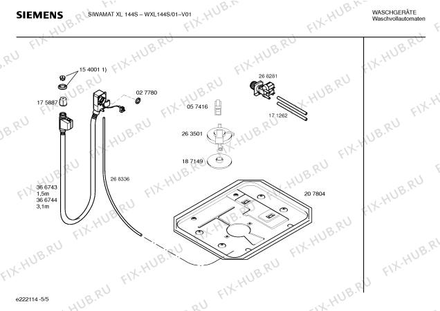 Взрыв-схема стиральной машины Siemens WXL144S SIWAMAT XL 144S - Схема узла 05