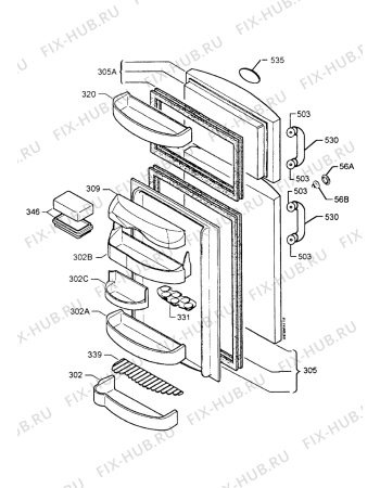 Взрыв-схема холодильника Zanussi ZF4BLUS - Схема узла Refrigerator door