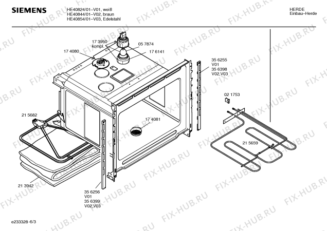Схема №2 HE40855 с изображением Инструкция по эксплуатации для плиты (духовки) Siemens 00526223