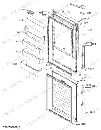 Взрыв-схема холодильника Electrolux EN3889OOX - Схема узла Door 003
