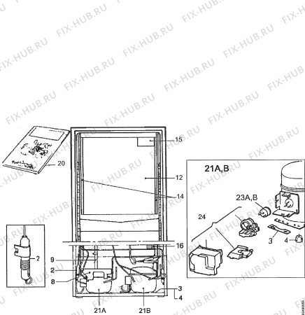 Взрыв-схема холодильника Electrolux ER4091B - Схема узла Section 4