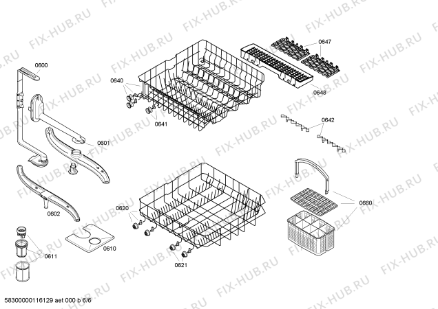 Взрыв-схема посудомоечной машины Bosch SGS44E12CH - Схема узла 06