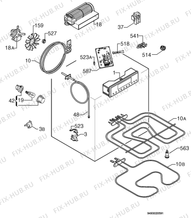 Взрыв-схема плиты (духовки) Zanussi ZOBK91X - Схема узла Electrical equipment 268